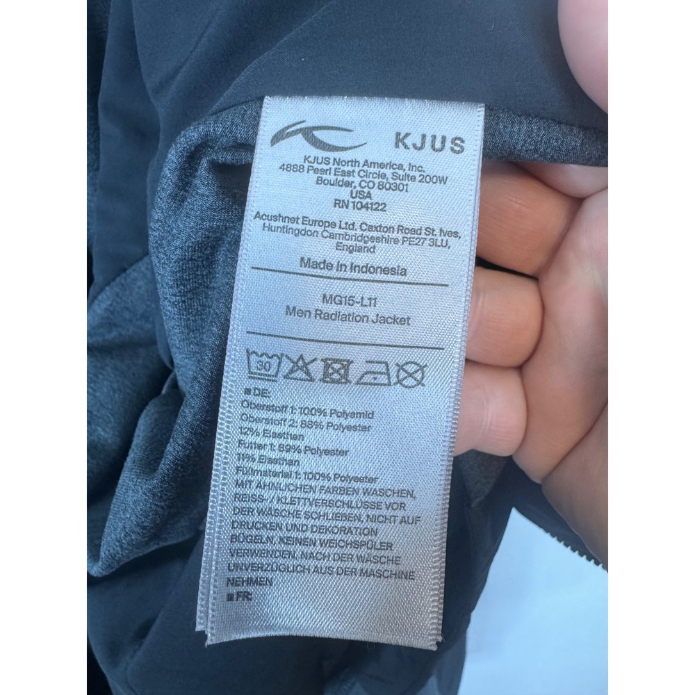 KJUS Men Radiation Jacket MG15-L11 Dark Gray Full Zip Lightweight Golf XL 54 - Picture 6 of 11